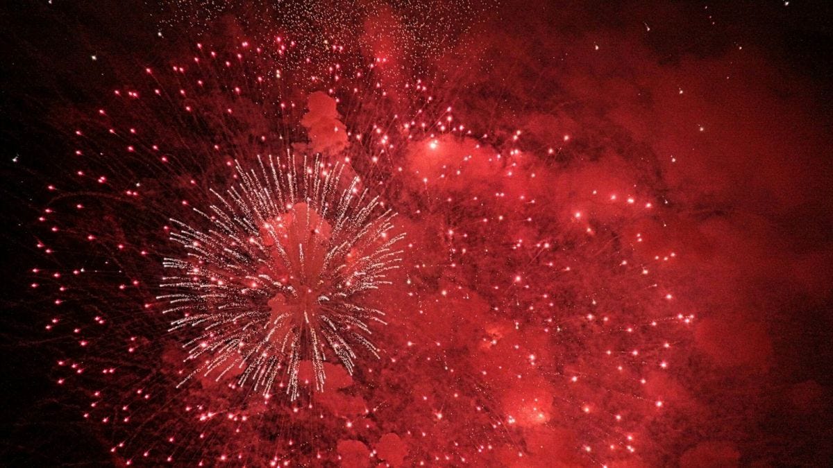Red fireworks
