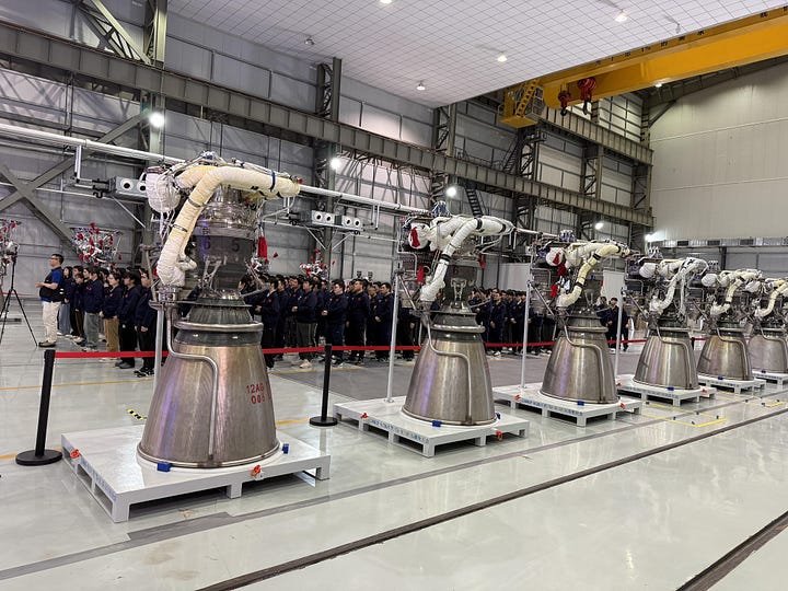 Many Tianque engines completed in LandSpace’s Huzhou facility.