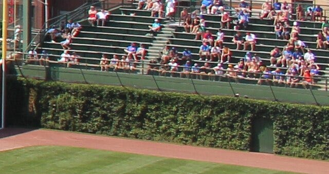 Wrigley's left field bleachers, with basket