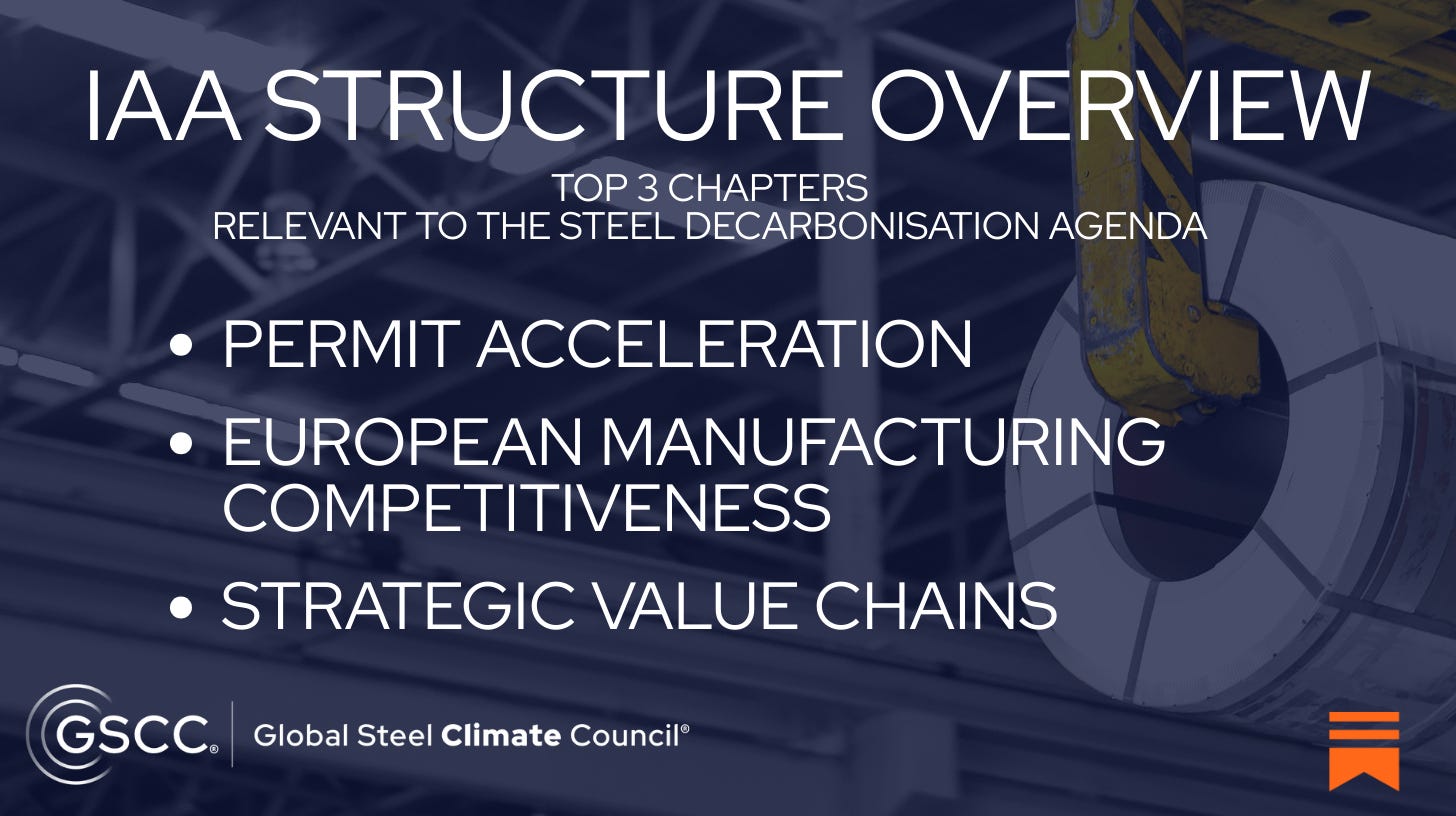 Key pillars of the EU Industrial Accelerator Act relevant to steel decarbonization, March 2026, Global Steel Climate Council