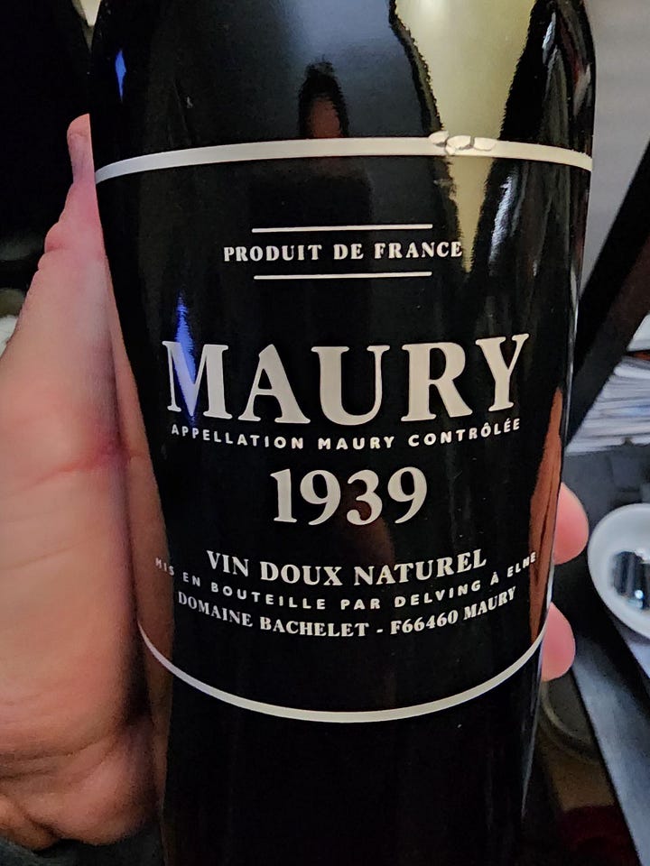 1939 Vin doux Naturel - they didn't bottle it until 2011