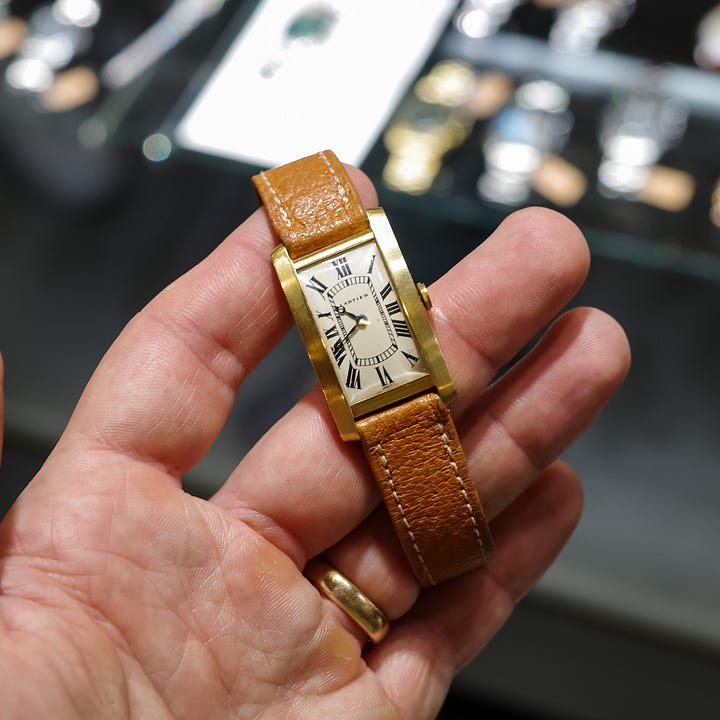 Patek Philippe 2509 and cartier tank cintree vintage watches
