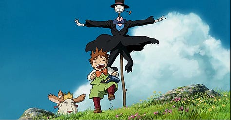 Turnip Head, Markl, Calcifer, Heen (the dog) and the Wicked Witch of the Wastes