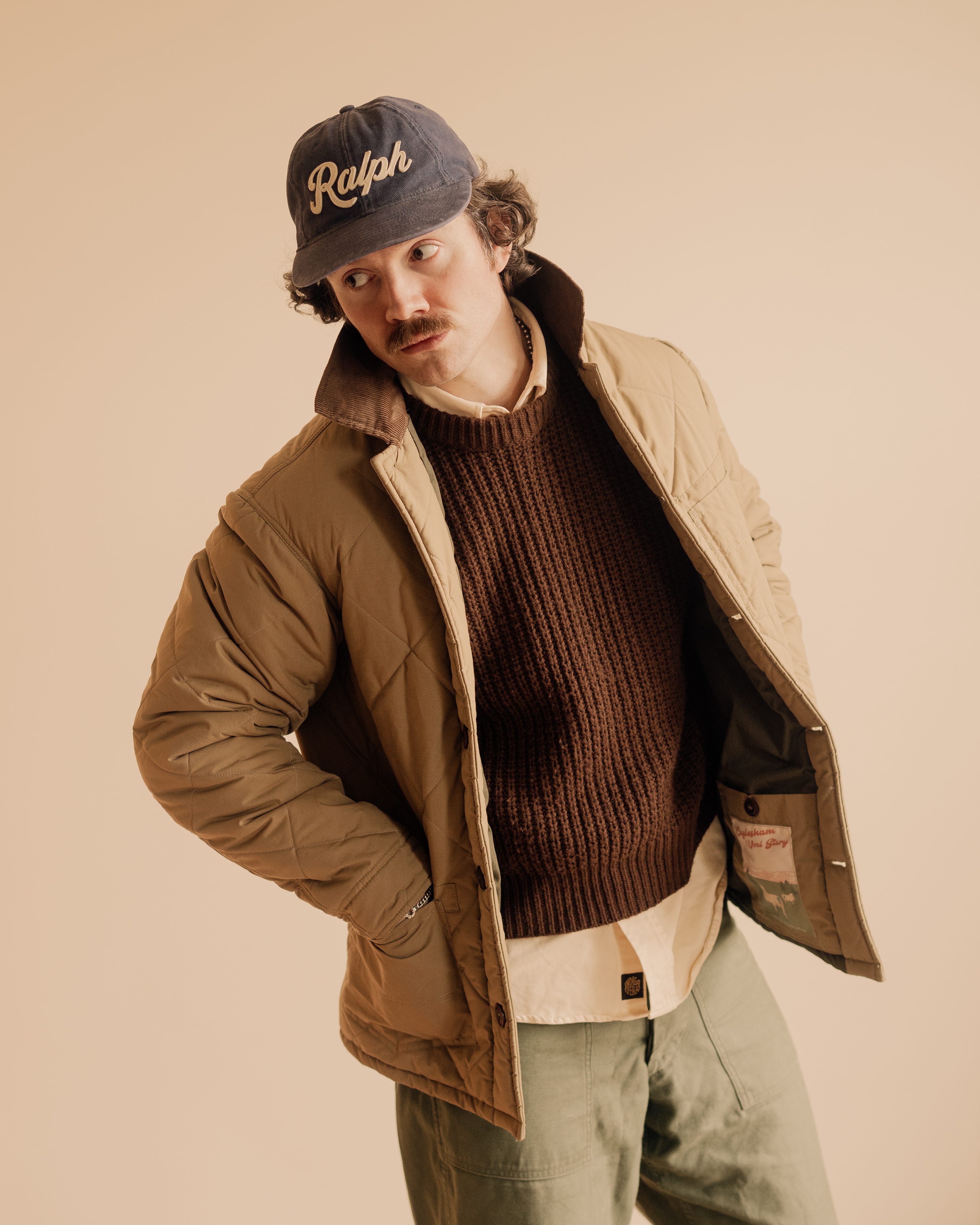 ジャケット・アウター argue COTTON NYLON M-65 HALF COAT/CAMEL Five
