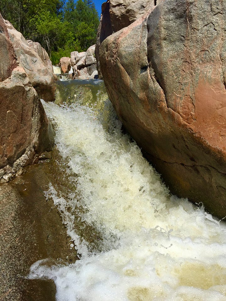 Payson AZ travel Admiring side falls and little cascades trickling through rocky cracks.