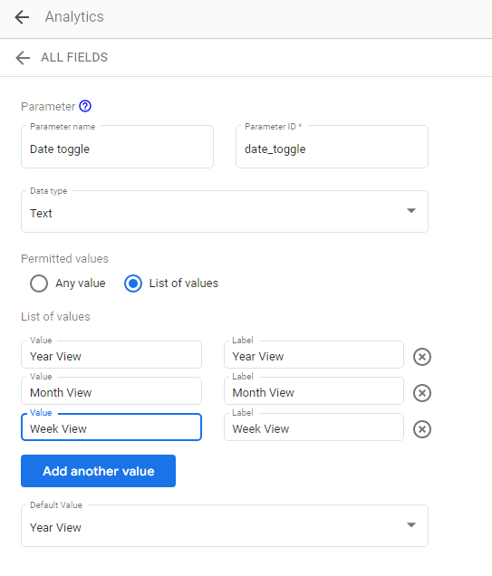 Looker Studio date toggle parameter