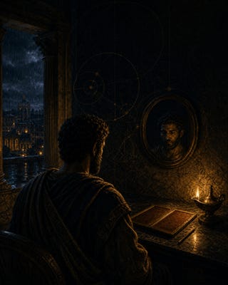 Title: A private moment of Stoic reflection - Description: A private moment of Stoic reflection