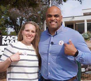 Aly and Colin after voting Aly and Colin after voting