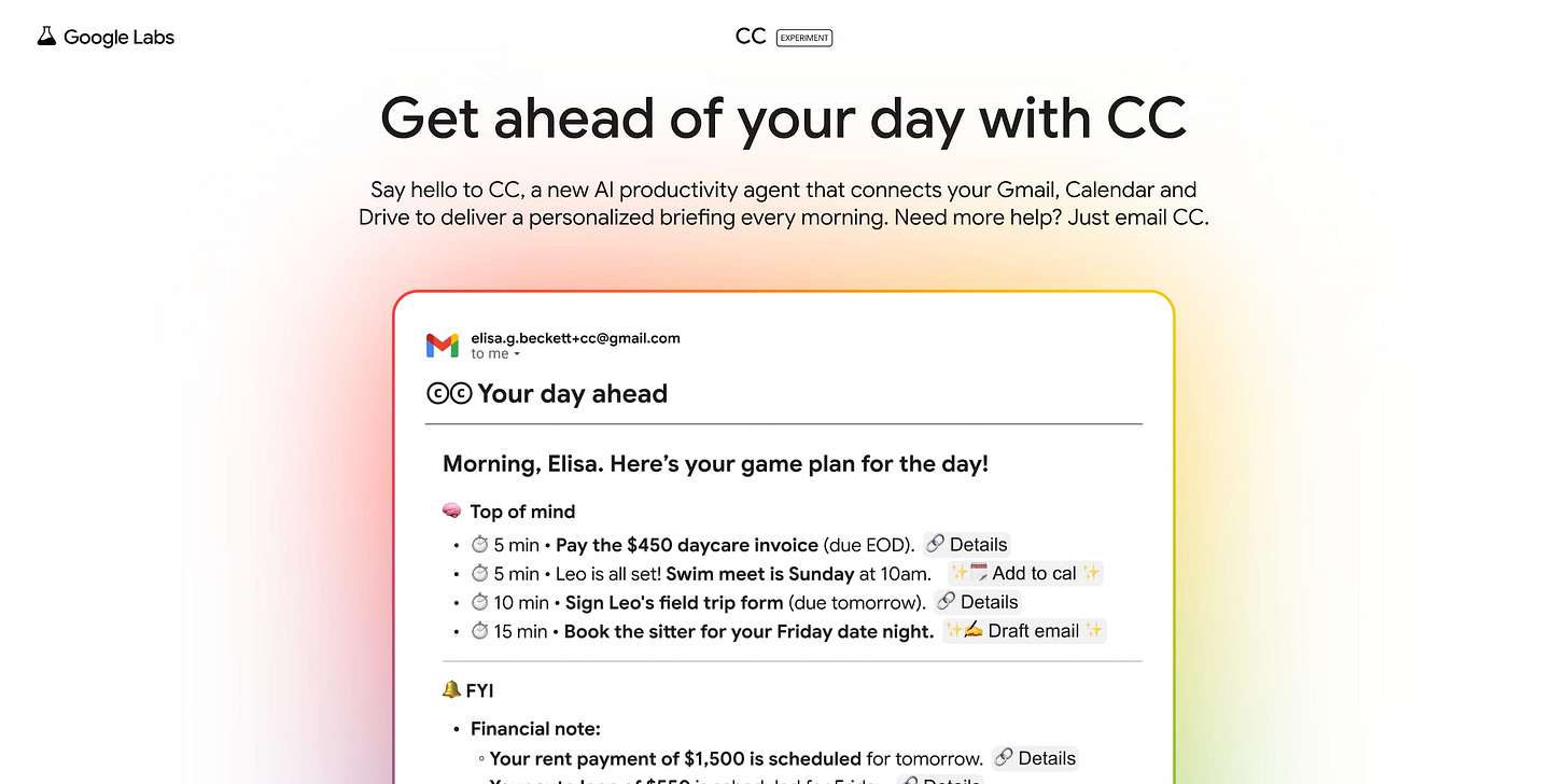 Google Labs testing 'CC' productivity agent that connects to Gmail