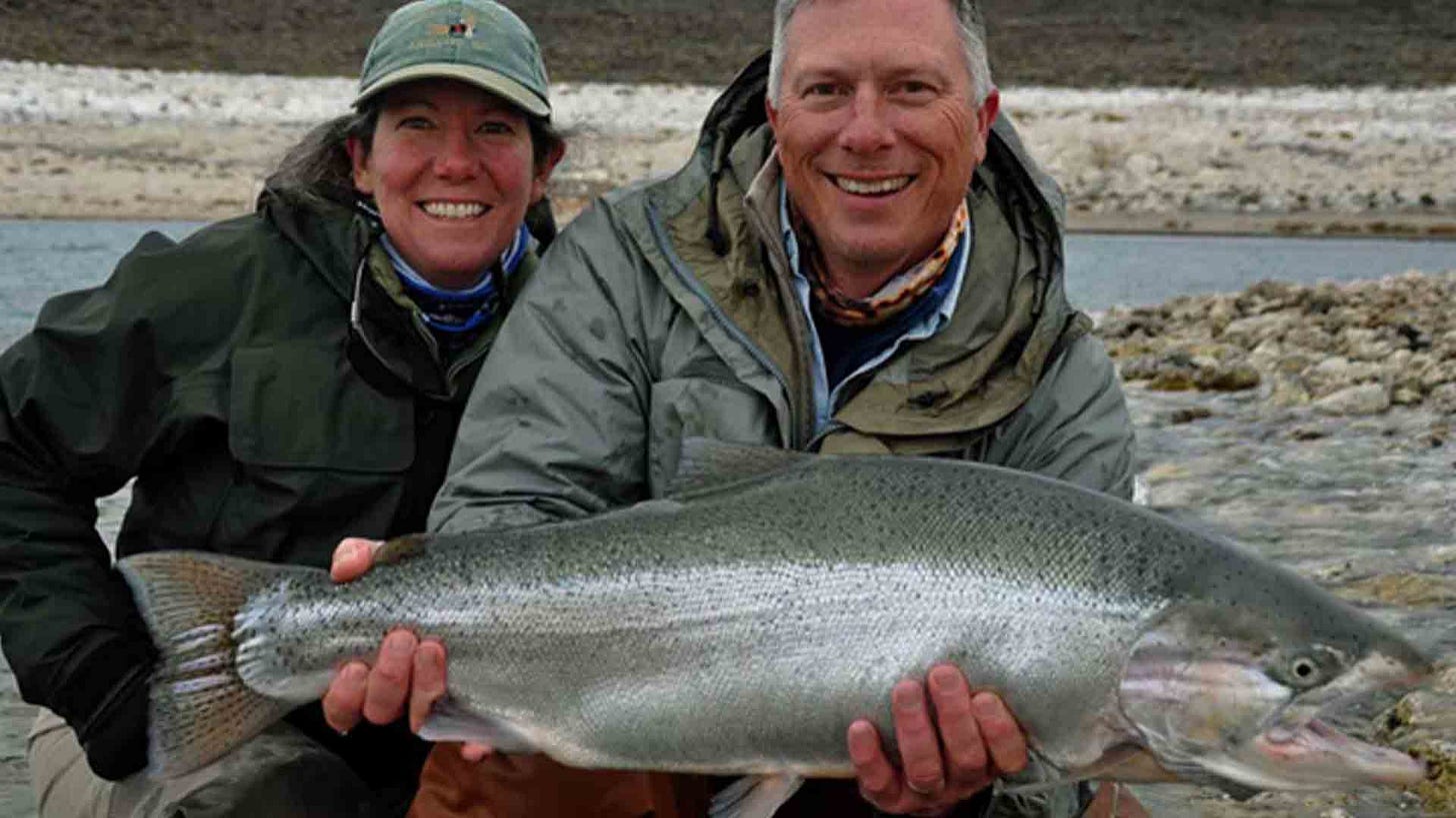 The mineral-rich waters of Jurassic Lake in Patagonia, Argentina, along with an abundant food supply, create a perfect environment for Rainbow Trout. Here, These wild rainbow trout average 6 to 8 pounds and 20 pounders are not uncommon.
