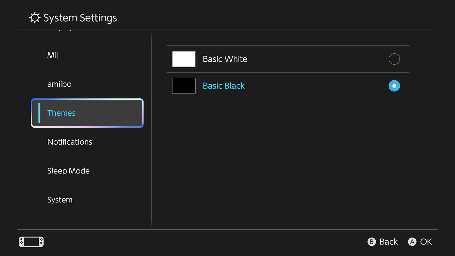 Switch 2 basic black theme
