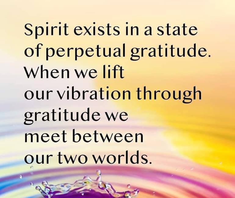 Spirit Exists In A State Of Perpetual Gratitude. When We Lift Our Vibration Through Gratitude We Meet Between Two Worlds.