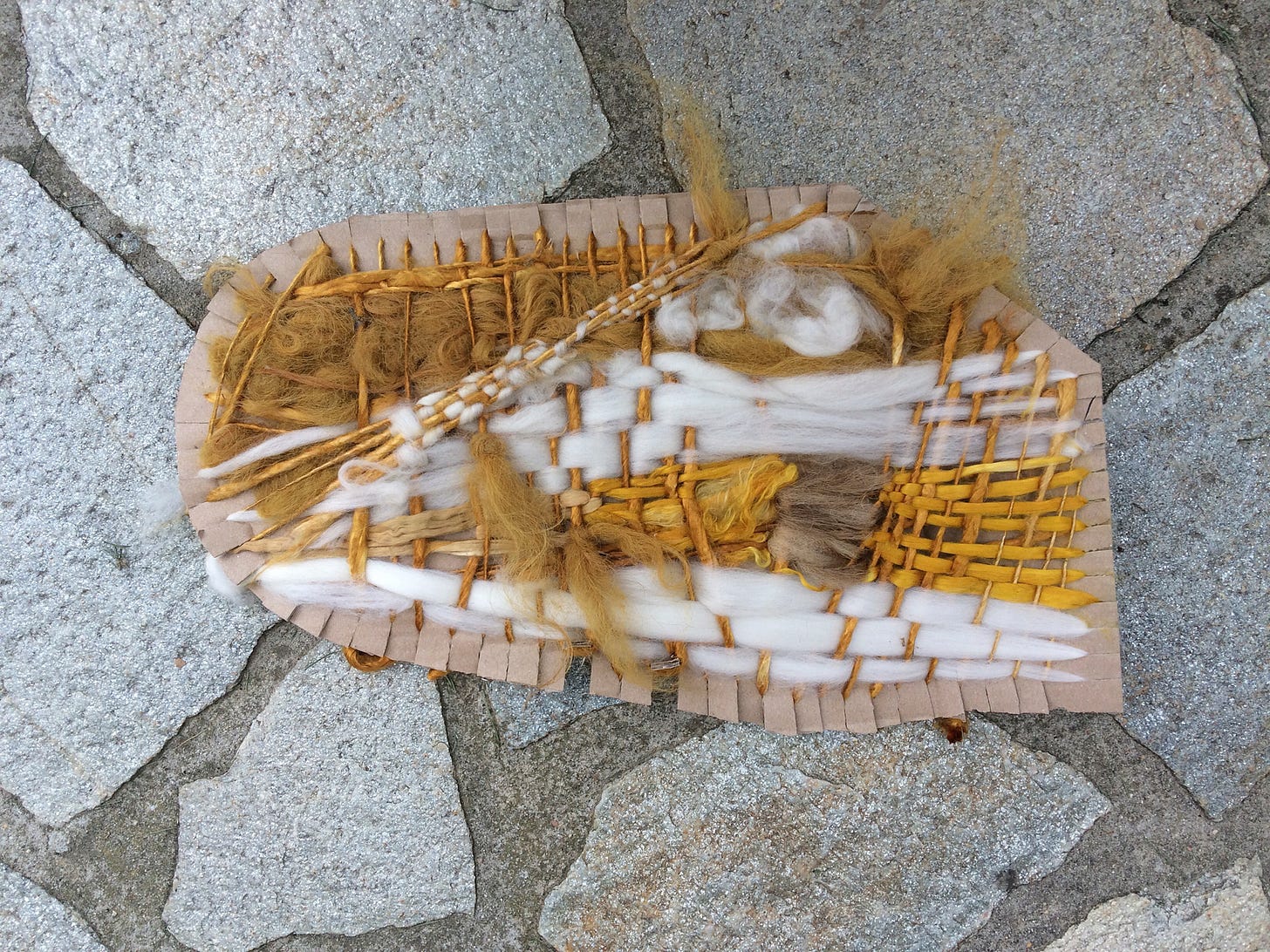 weaving on cardboard - front