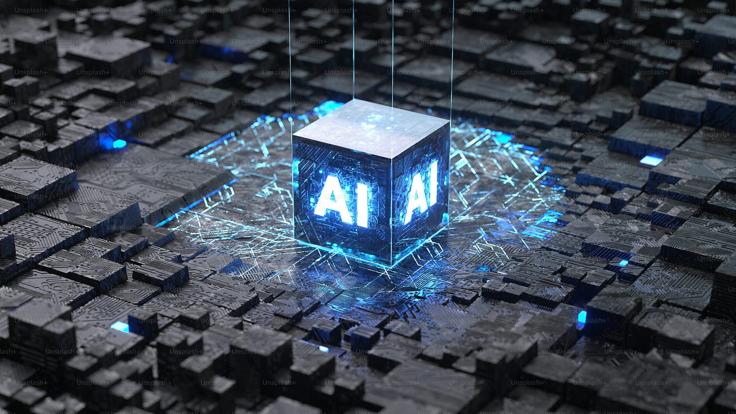 IA, concept d’intelligence artificielle, rendu 3d, image conceptuelle.