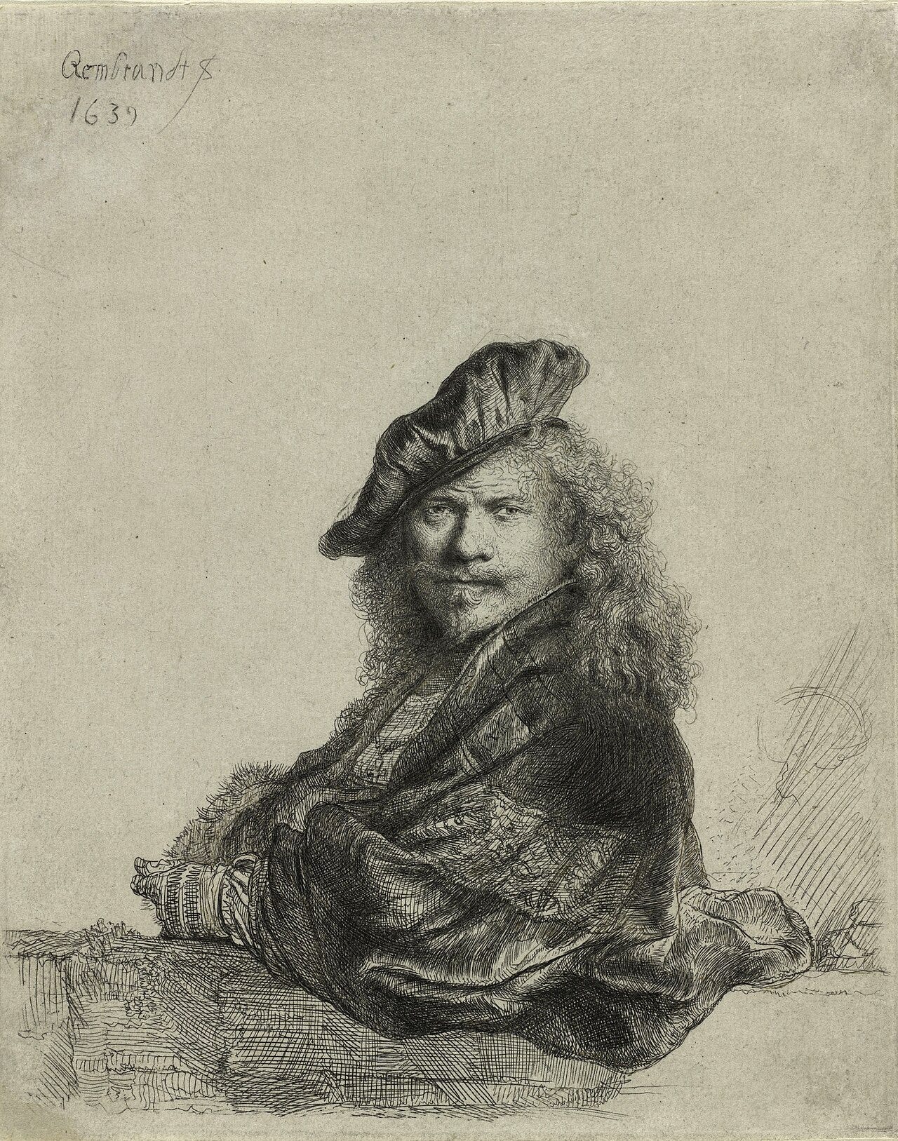 Rembrandt self portrait etching Rembrandt self portrait etching