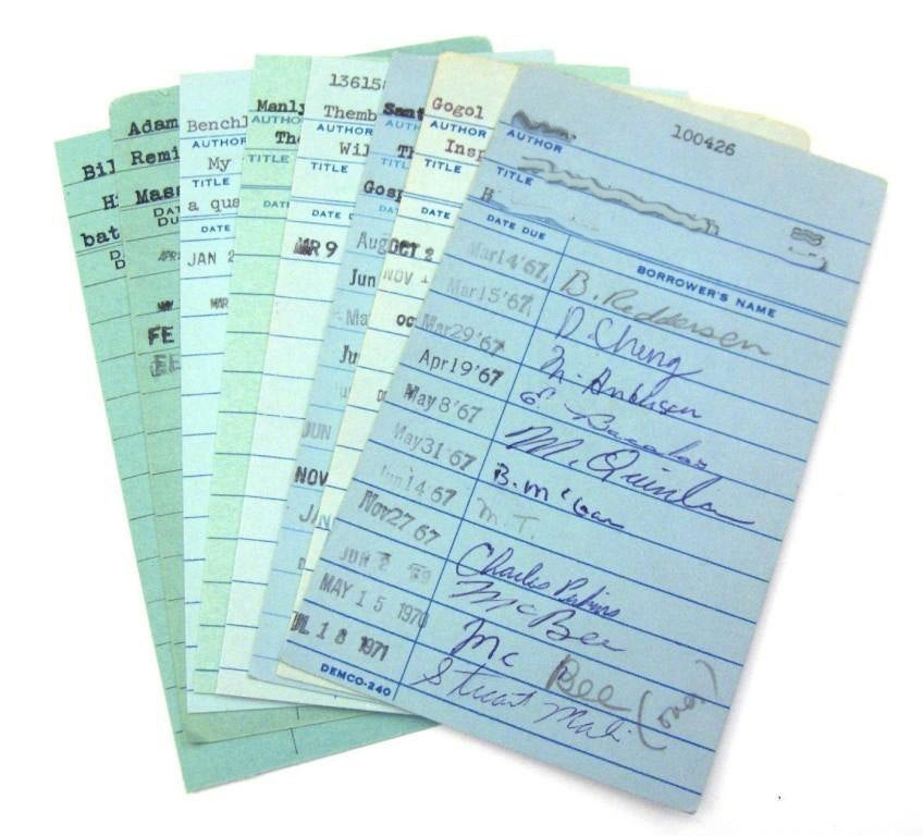 Vintage Library Check Out Cards in Blue Lot of 15 LAST SET