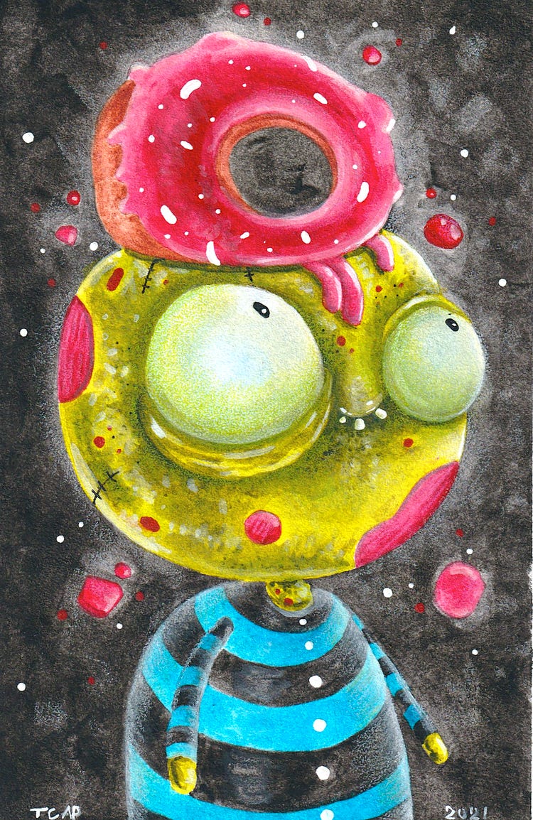 cartoon zombie illustration by twocatsandpossum