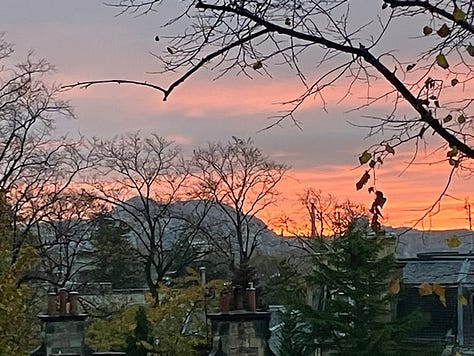 Sunrises and sunsets on city scenes