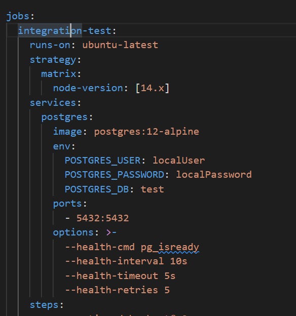 connecting to the postgresQL container, and exposing the params connecting to the postgresQL container, and exposing the params