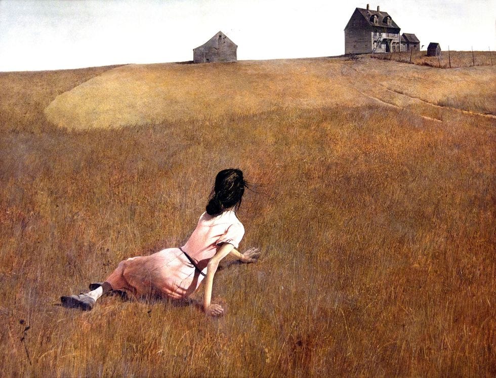 Plain, People in nature, Art, Grassland, Rural area, Field, Prairie, Meadow, Painting, Back, 