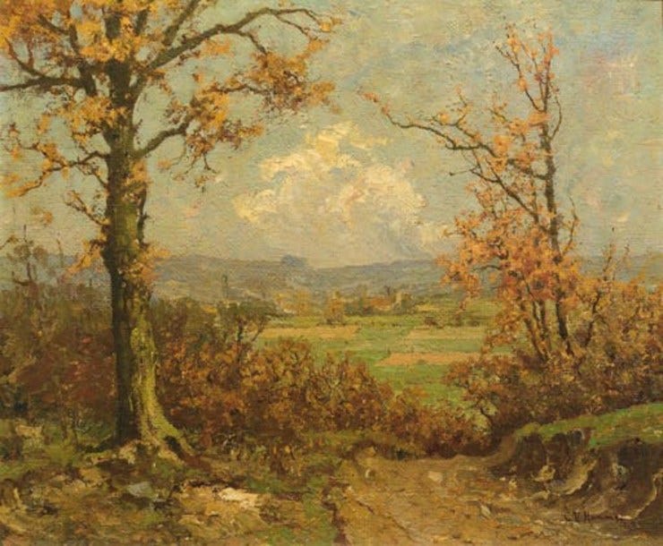 'Bij Berg en Dal, Nijmegen' - olieverf op doek: Chris Hammes (herkomst: veiling Christie's Amsterdam, 4 juli 2000) 'Bij Berg en Dal, Nijmegen' - olieverf op doek: Chris Hammes (herkomst: veiling Christie's Amsterdam, 4 juli 2000)