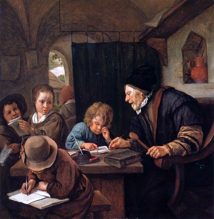 The Severe Teacher by Jan Steen - Hand Painted Oil Painting