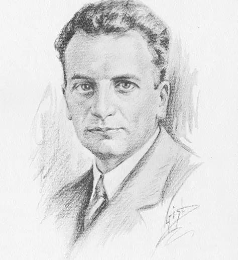 Portrait sketch of Theodore von Kármán, 1931 Portrait sketch of Theodore von Kármán, 1931