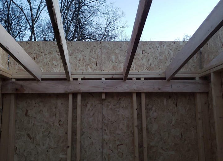 Rafters for slanted roof