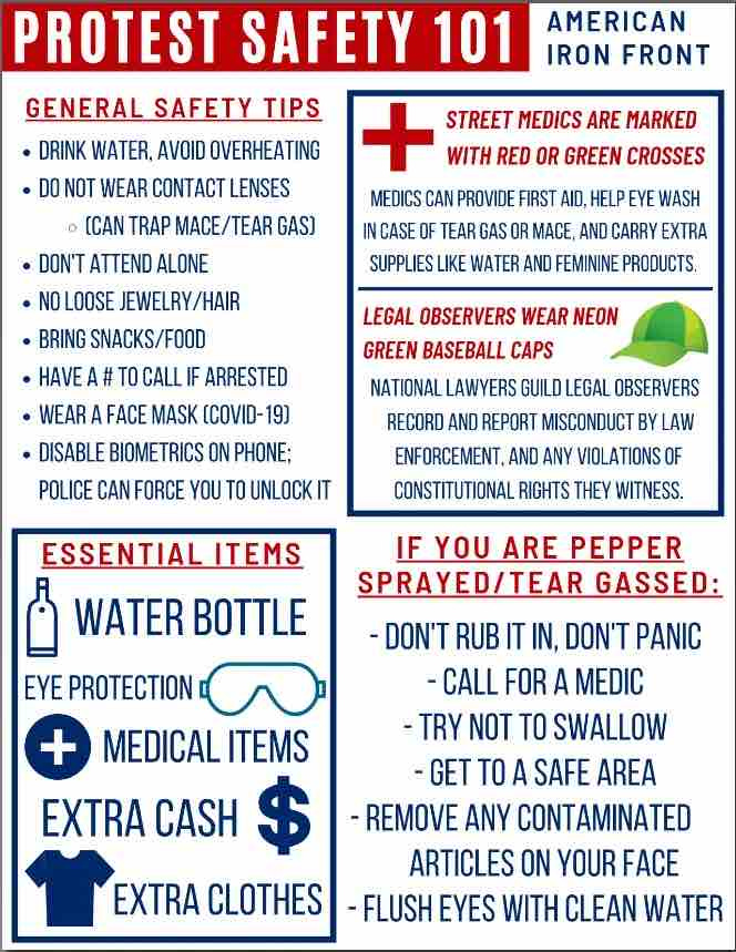 Safety tips for protestors