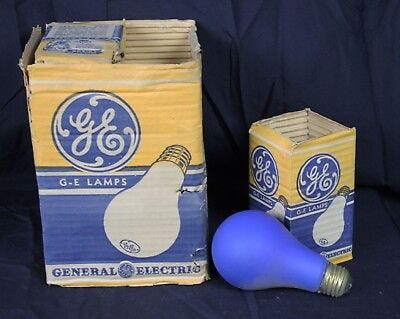 6 Vintage GE Light Bulbs Blue Coated 60W A21/B 120 Volt Orig Package Store  Stock | eBay