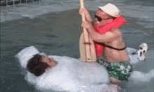 Two Men Row The Boat While Sinking GIF | GIFDB.com