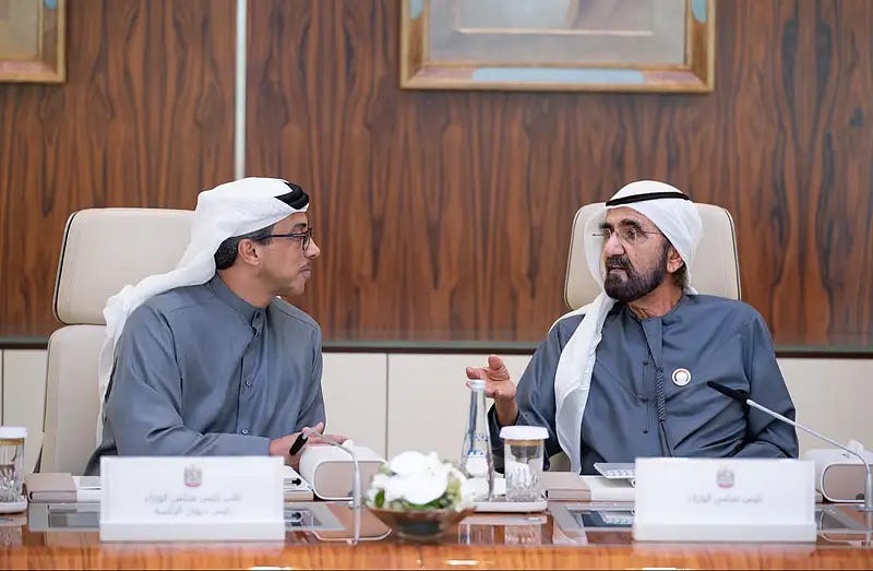 Sheikh Mansour bin Zayed with the Dubai Ruler Sheikh Mansour bin Zayed with the Dubai Ruler