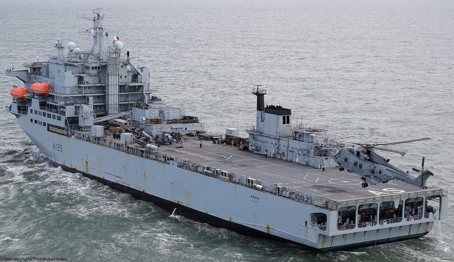 A 135 RFA Argus Support Ship Royal Fleet Auxilary Navy