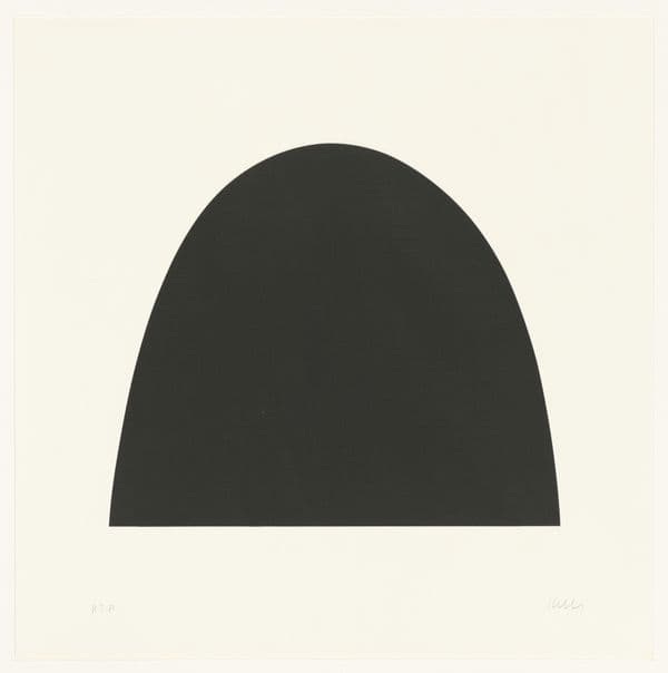 An artwork showing a solid black curve An artwork showing a solid black curve