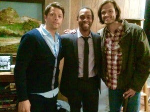 On set with Misha and Jared (courtesy Treva Etienne) On set with Misha and Jared (courtesy Treva Etienne)