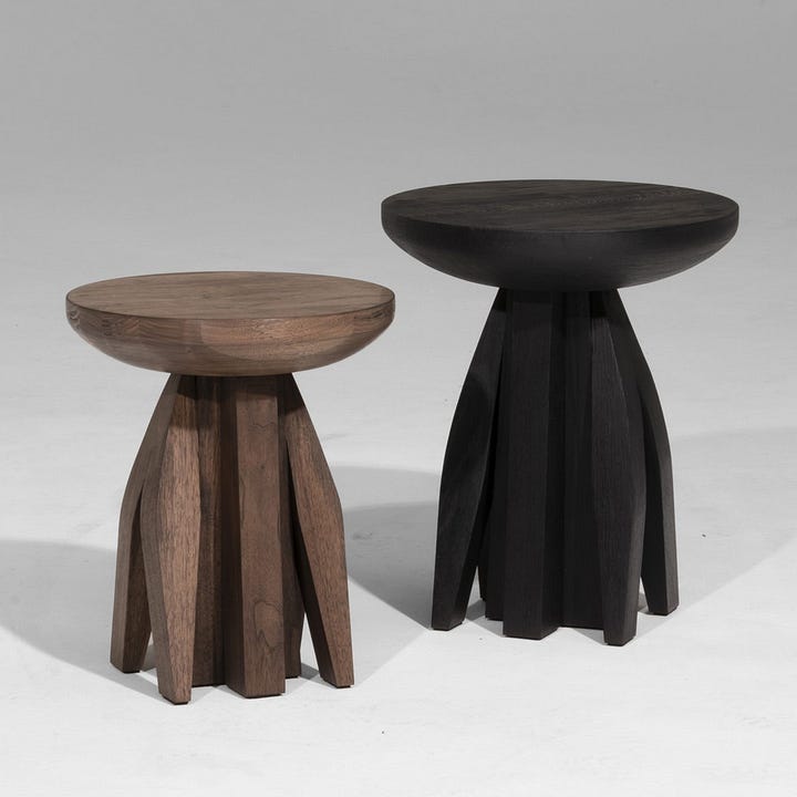 Dining Table 032023 | Umbo Side Tables | Zoumey Lounge Chair | Zoumey Desk (Images: Arno Declercq)