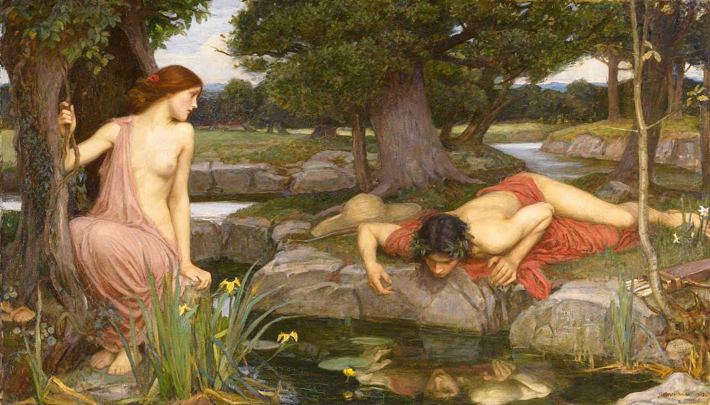 Echo and Narcissus by John William Waterhouse Echo and Narcissus by John William Waterhouse