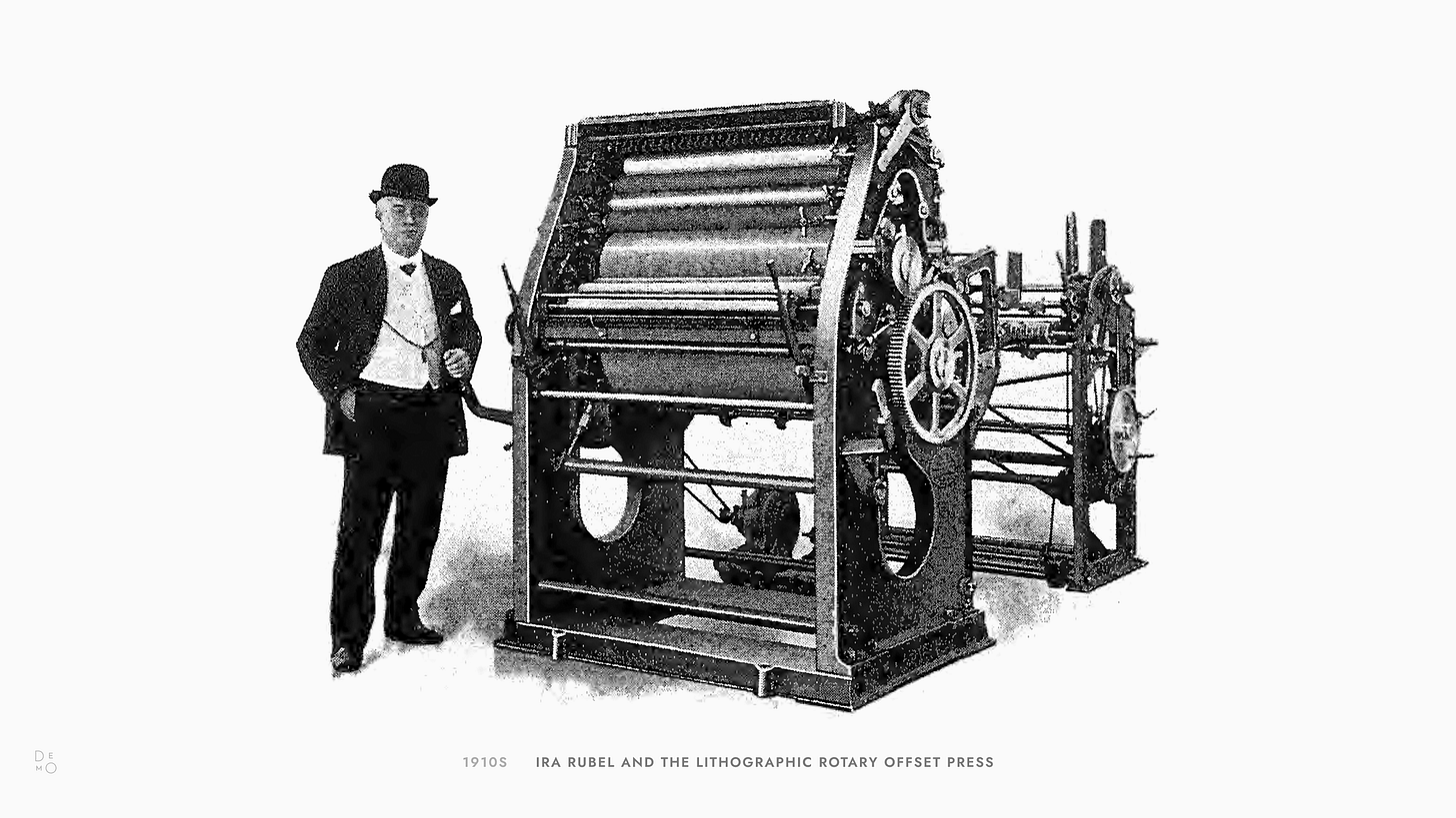 Ira Rubel and the lithographic rotary offset press
