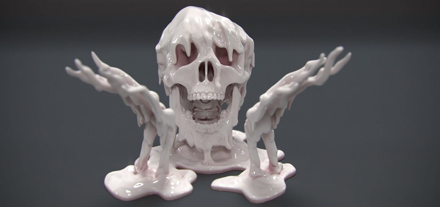 Melted Skull  3D print model