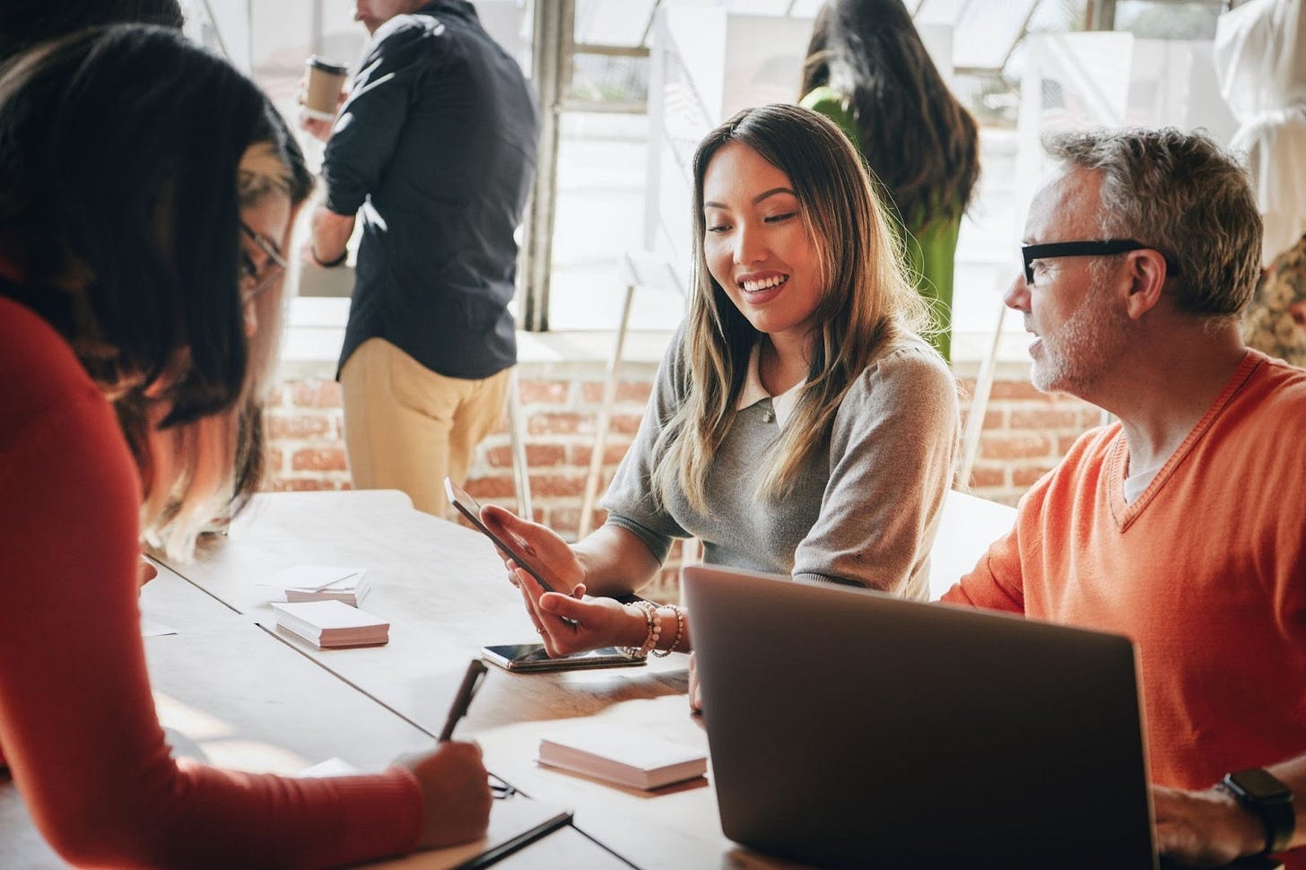 Political campaign staff working at field office