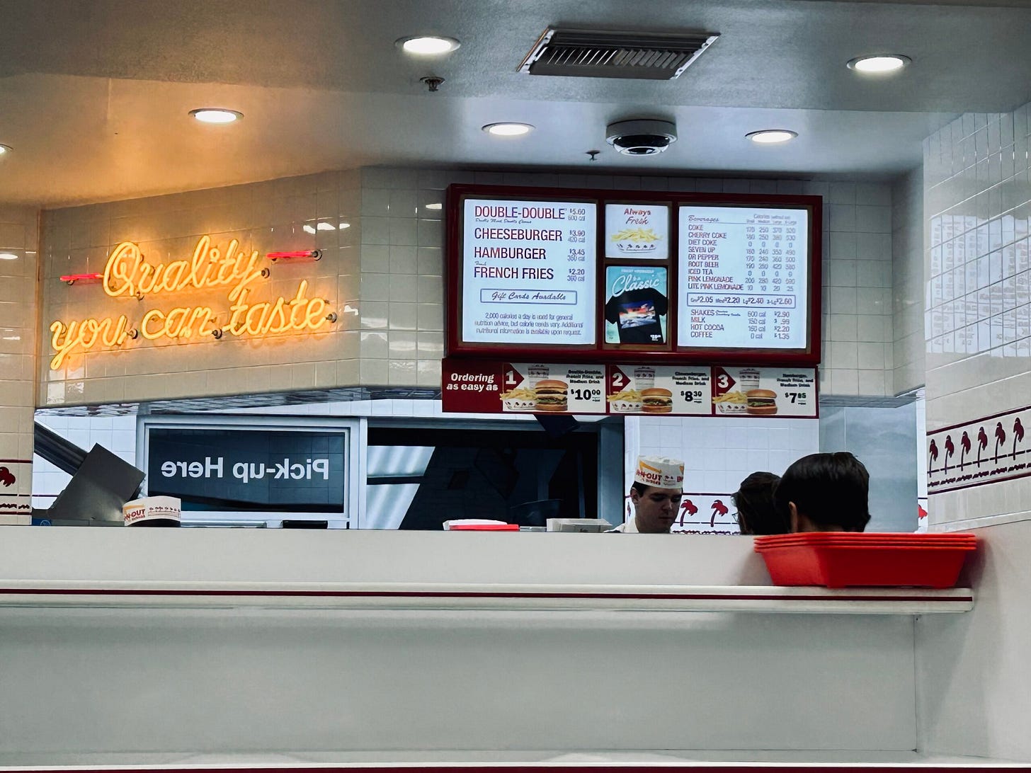 register, display, neon sign