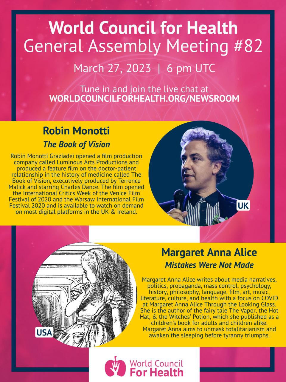 World Council for Health General Assembly #82: Robin Monotti and Margaret Anna Alice