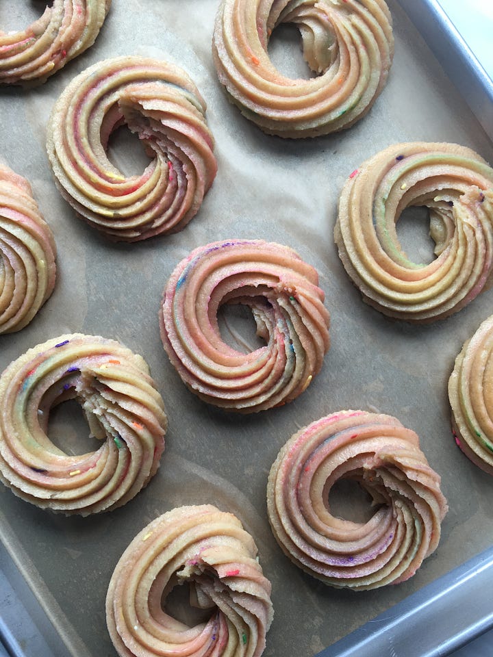 birthday cake confetti crullers