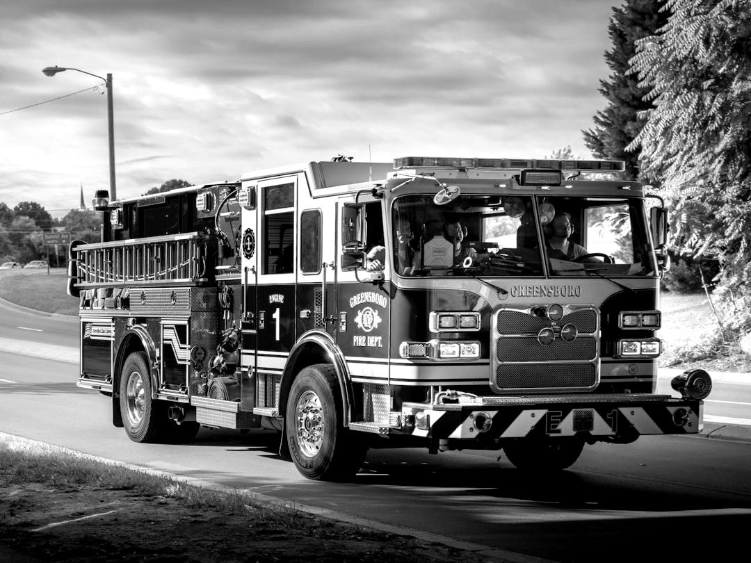 a fire truck on the street a fire truck on the street