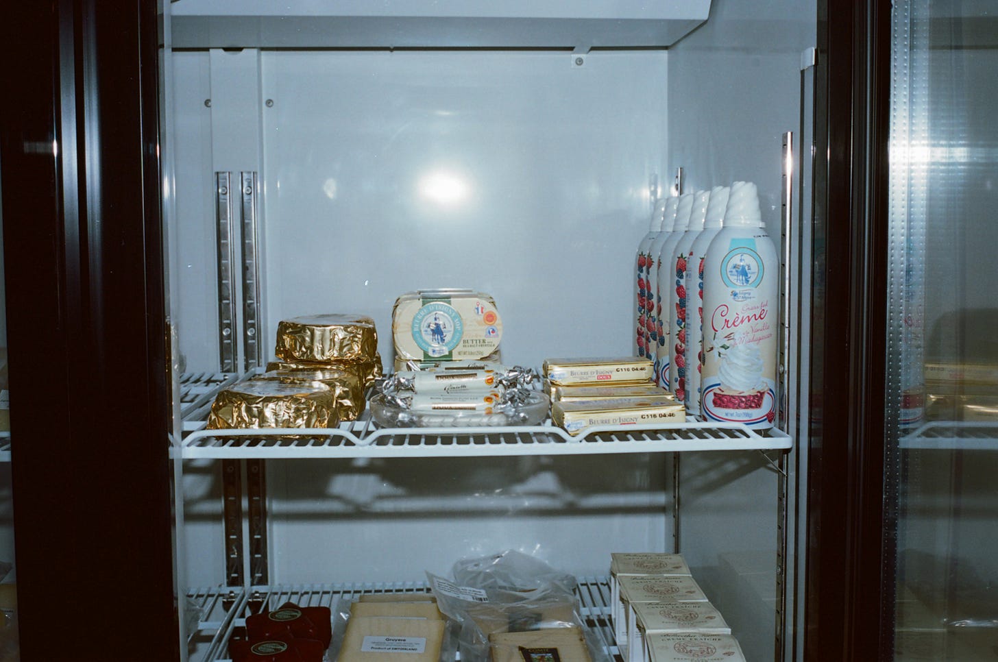 French butter, Chantilly whipped cream, imported cheese
