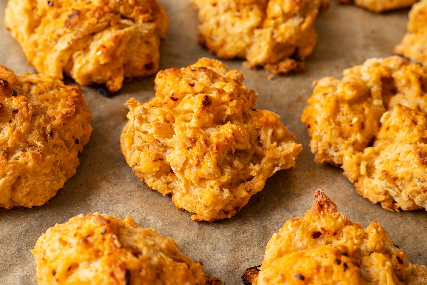 Cheesy Chili Crunch Drop Biscuits