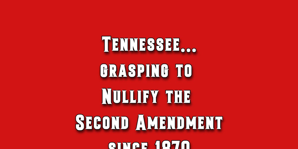 The Government of Tennessee nullifies the Second Amendment