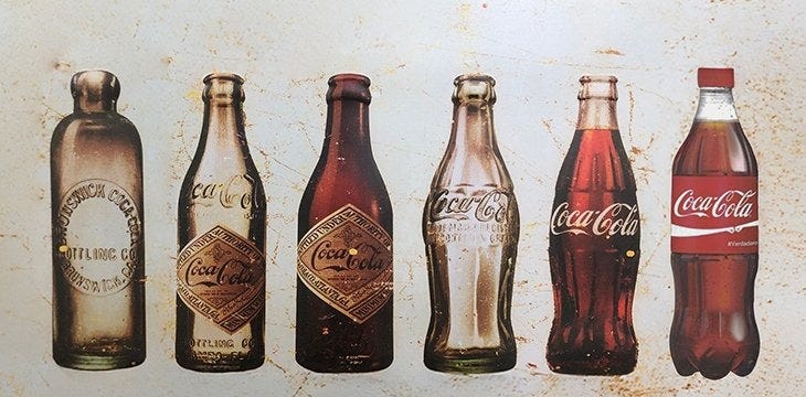 Evolution of Coca-Cola Bottles Through the Ages Evolution of Coca-Cola Bottles Through the Ages