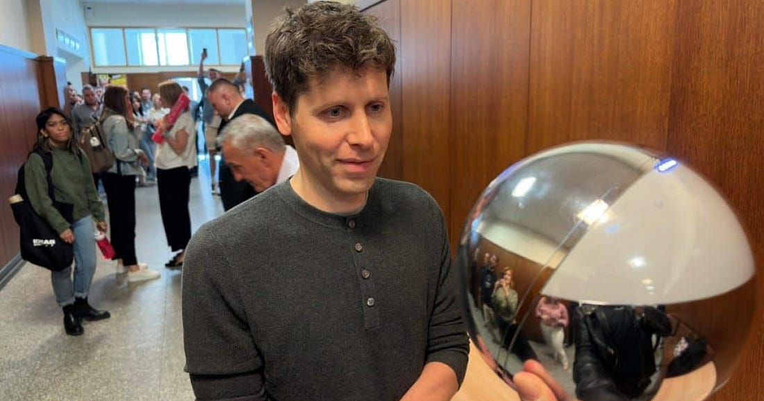 Sam Altman using “The Orb”, an iris-scanning device that verifies proof-of-personhood (PoP) / Alan Goode, CEO and Chief Analyst at Goode Intelligence