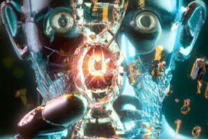 This image was generated by artificial intelligence based upon a request for 3D art using a natural language interpretation of “artificial intelligence that detects mutations in the genome.” Photo by Joseph Gleeson/UC San Diego